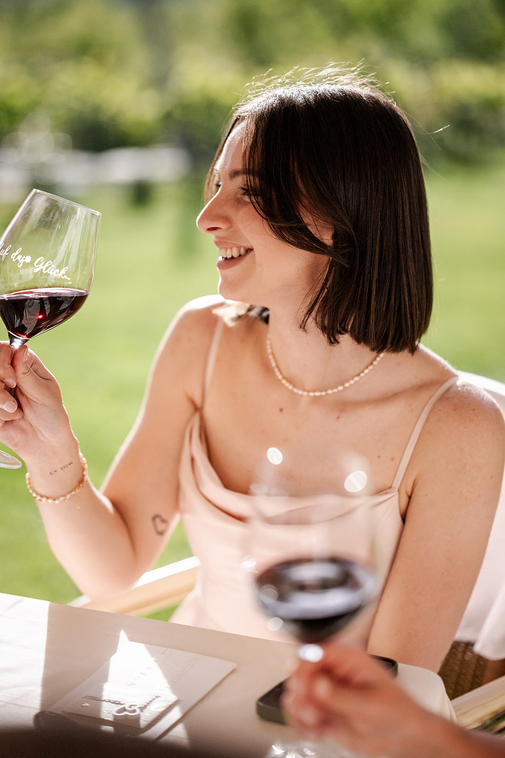 Calice da vino "Alla vita/Amore..."